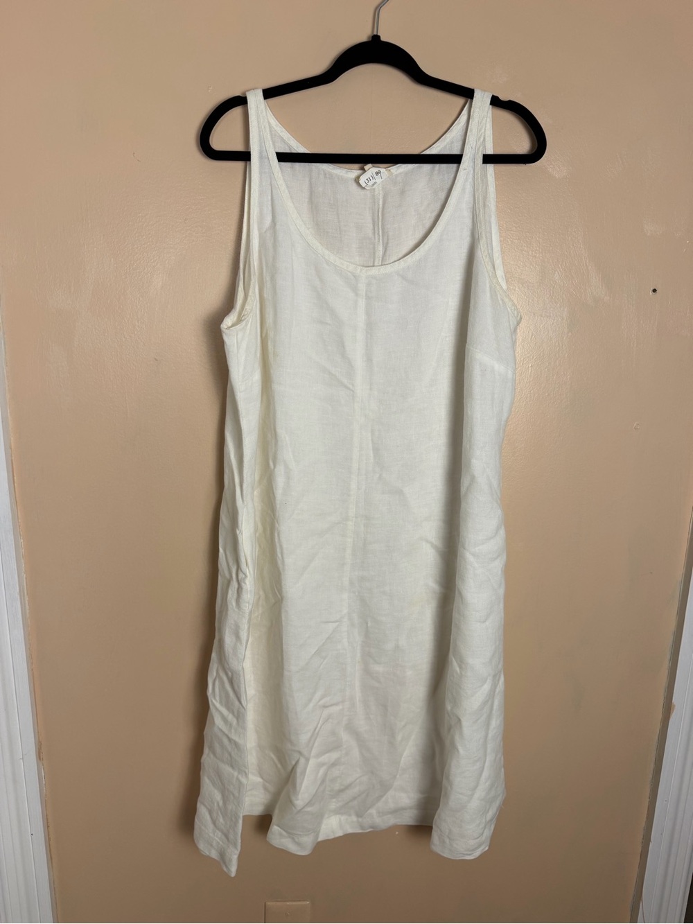 Eileen Fisher white linen simple dress